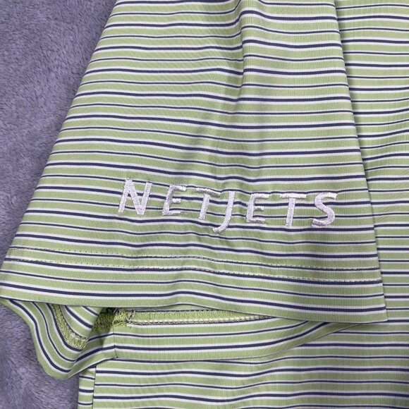 Mens XL Golf‎ Polo Shirt Netjets McIlhenny Dry Goods Short Sleeve Green Purple - Picture 4 of 9